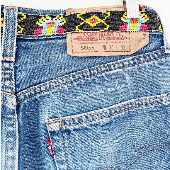 Exceptionally Rare 90s Vintage Upcycled Beaded Jeans ASO Rachel Green in Friends - Picture 15 of 15